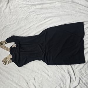 Michael Kors Black Dress with Gold Details On Should Straps